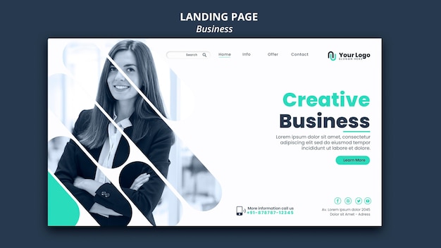 Business concept landing page template