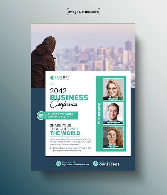 PSD business conference brochure flyer design layout template in a4 size with nice background psd