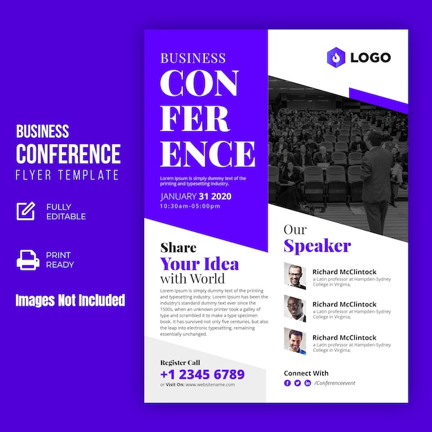 Business conference flyer template