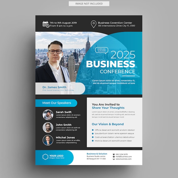 PSD business conference flyer template