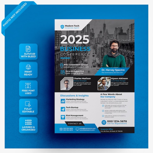 PSD business conference flyer template