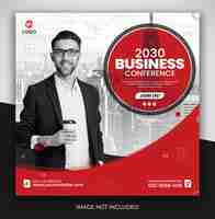 PSD business conference live webinar social media post and corporate banner post design template