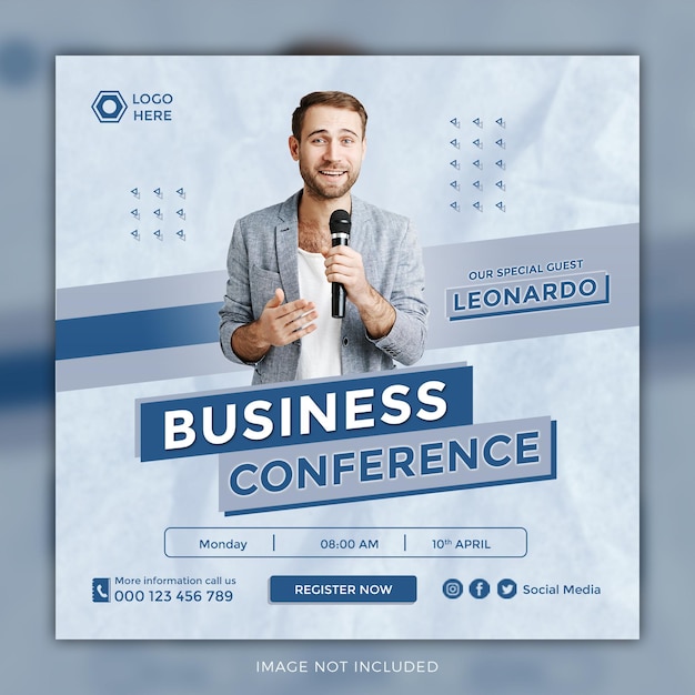 Business conference social media banner post