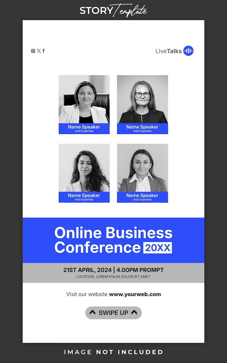 PSD business conference social media story and flyer template