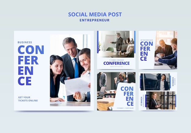 Business conference with template for flyer