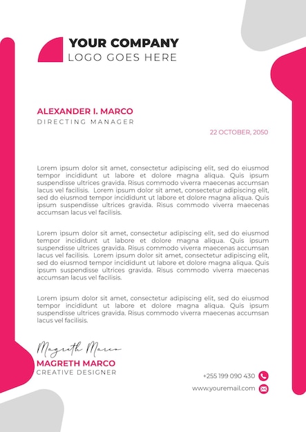 business and corporate letterhead template