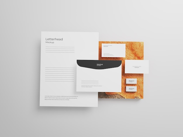 Business corporate stationery set mockup