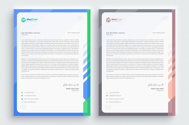 PSD business creative letterhead template design