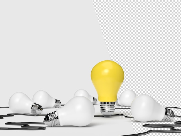 Business creativity and inspiration concepts with light bulb on background think big ideas motivation for success 3D rendering