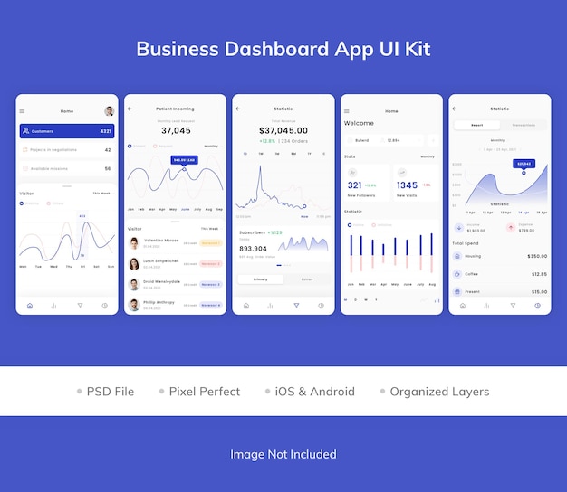 Business dashboard app ui kit