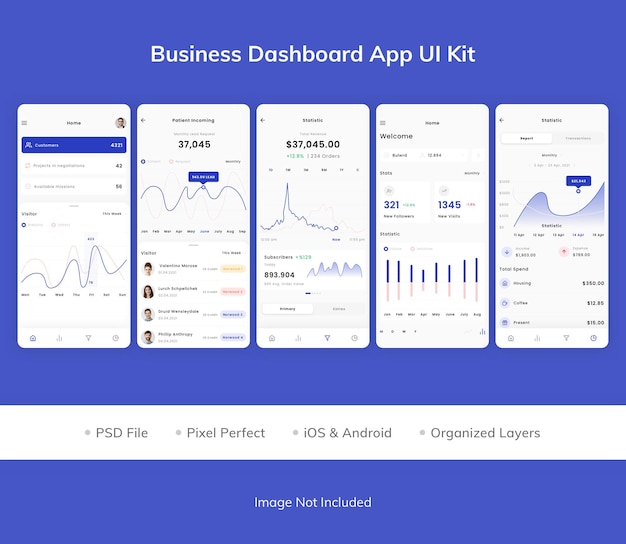 비즈니스 대시보드 앱 UI 키트