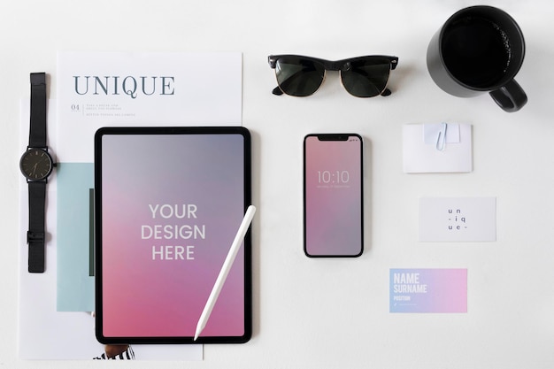 Business digital device mockup collection