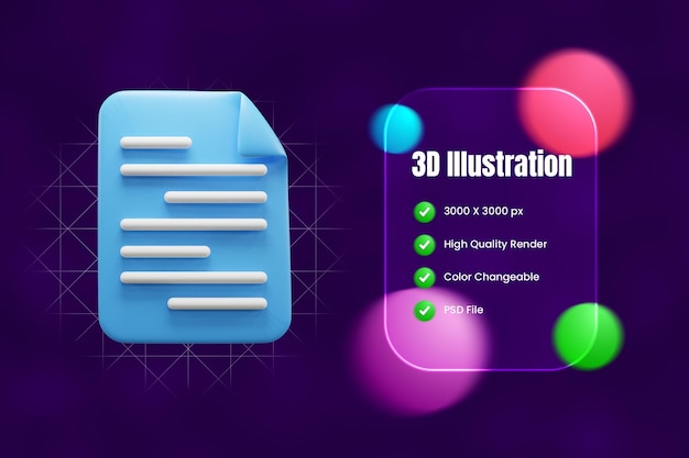 Business document 3d illustration