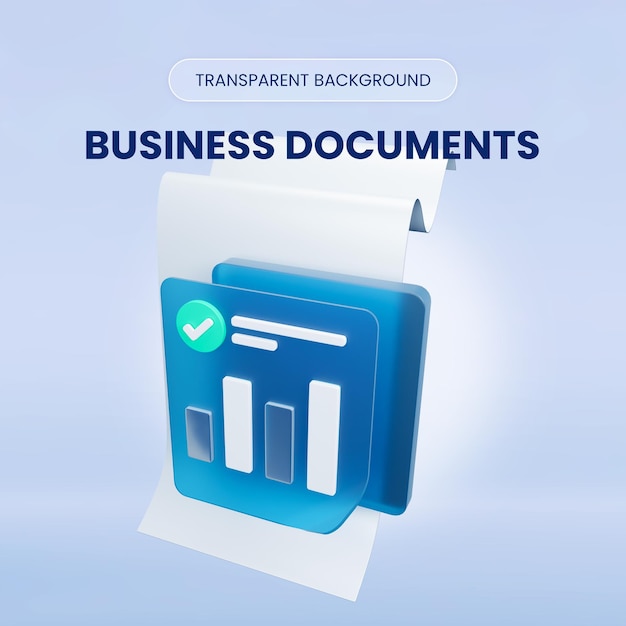 PSD business document 3d rendering illustration