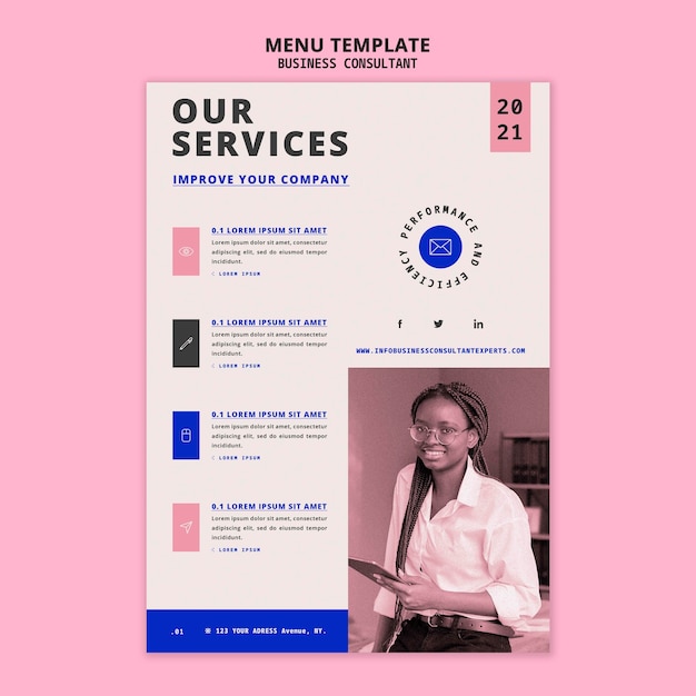 PSD business document menu design template