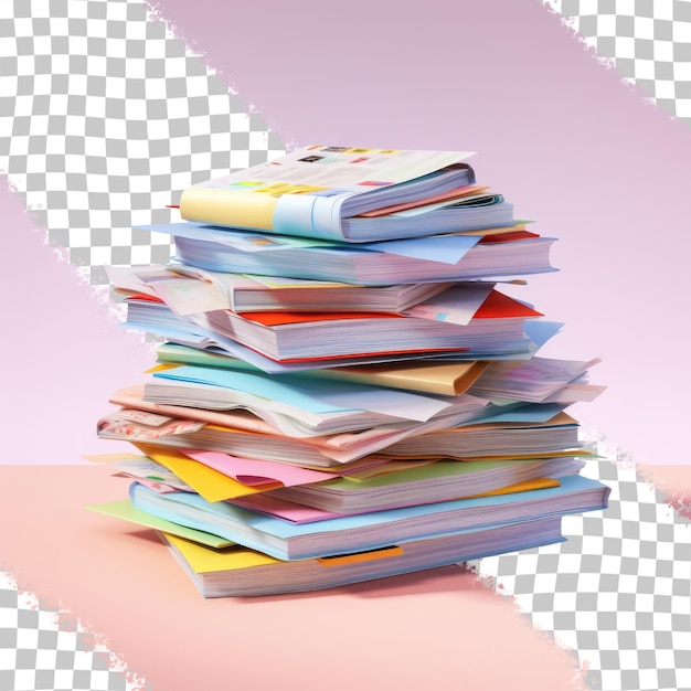 PSD business documents pile acceptable transparent background