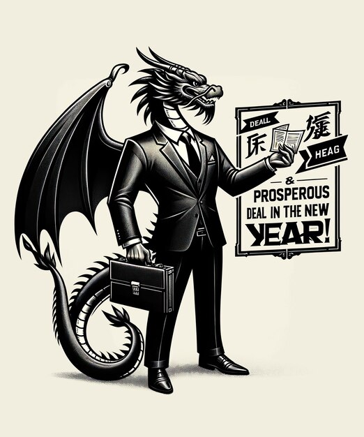 Business dragon chinese new year 2024