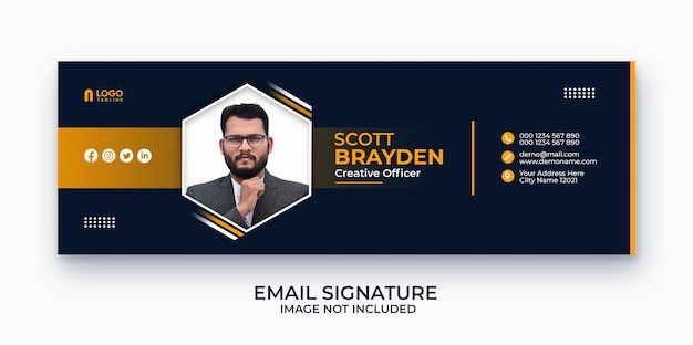 Business email signature or email footer template and social media cover design