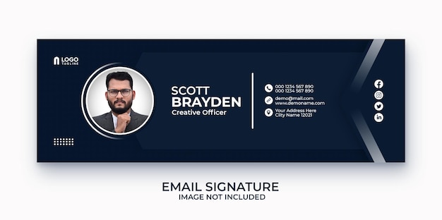 Business email signature or email footer template and social media cover design