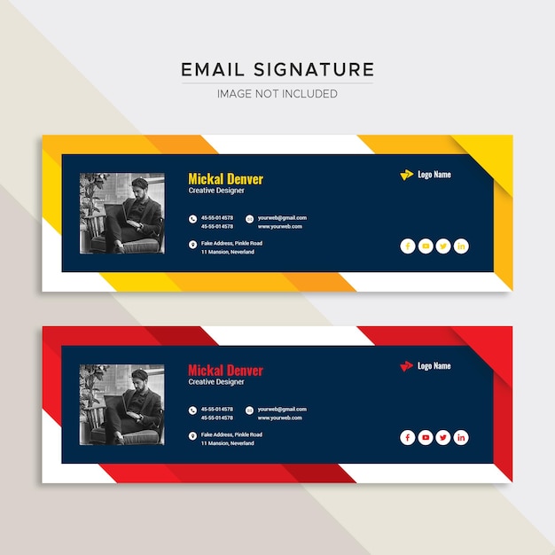 Business email signature template design
