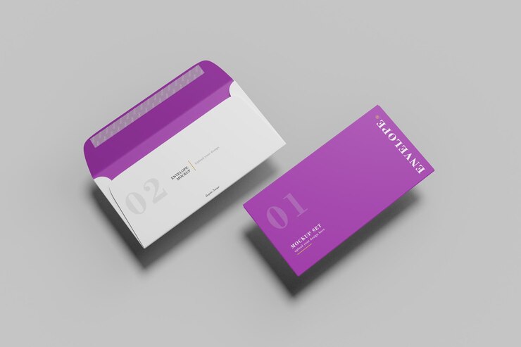PSD business envelope mockup design 3d rendering