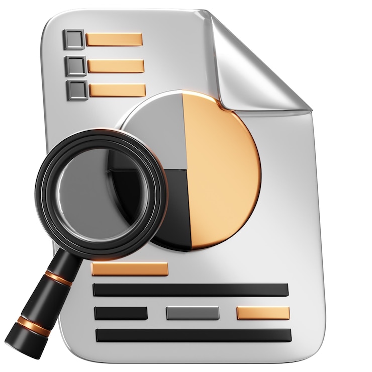 PSD business essentials icon pack 3d data analysis document icon