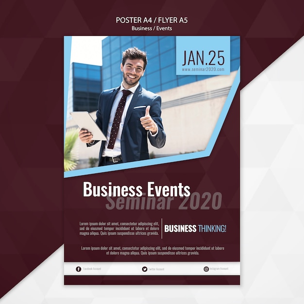 Business events poster template