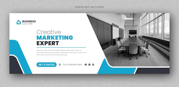 Business facebook cover and web banner template for digital marketing agency