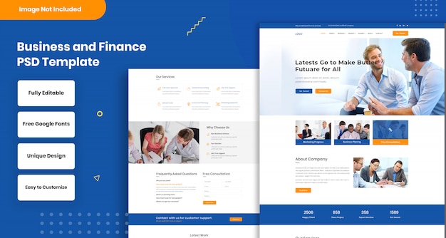 PSD business and finance web template