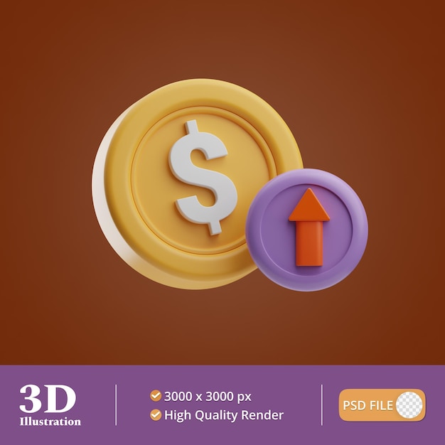 PSD business financial money illustration 3d