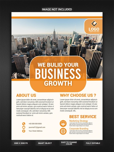 PSD Шаблон дизайна бизнес-flyer