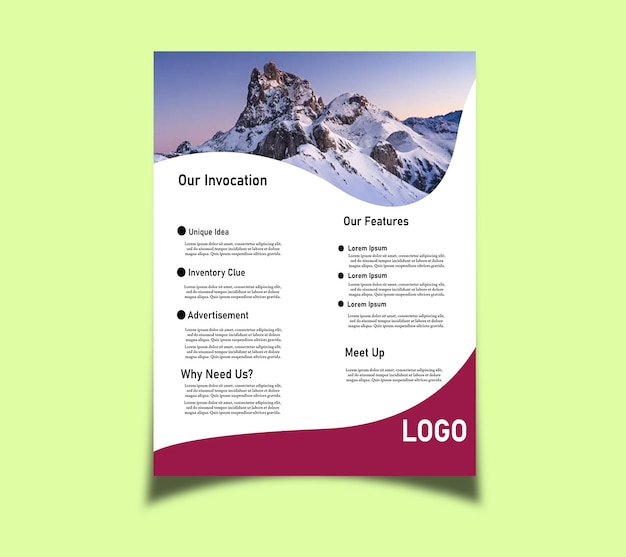 business flyer mockup design psd template