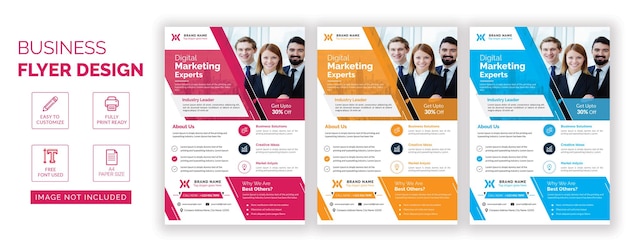 PSD business flyer template colorful variation