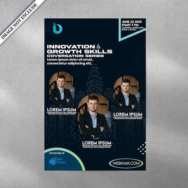 PSD business flyer with with sponsors space