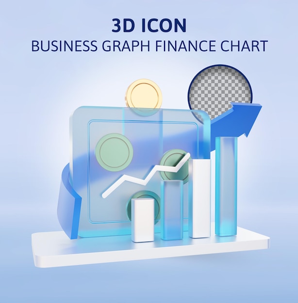 PSD Бизнес-график финансовая диаграмма 3d рендеринг иллюстрации