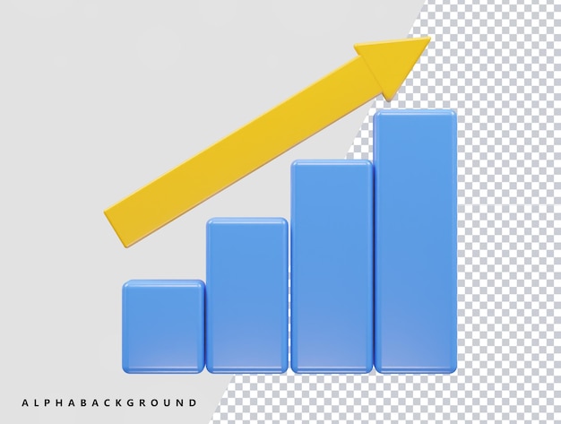 PSD business grow icon 3d rendering illustration vector