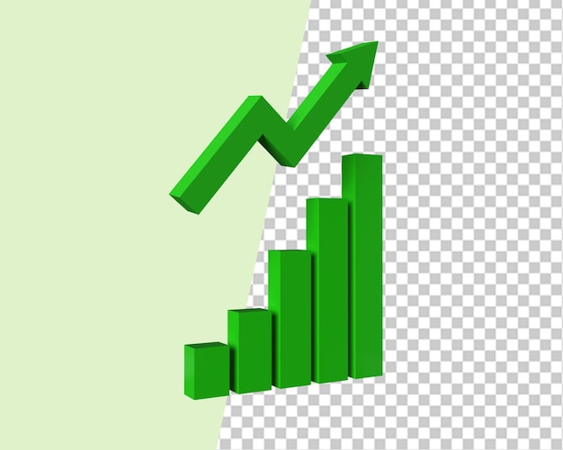 PSD business growth chart 3d render