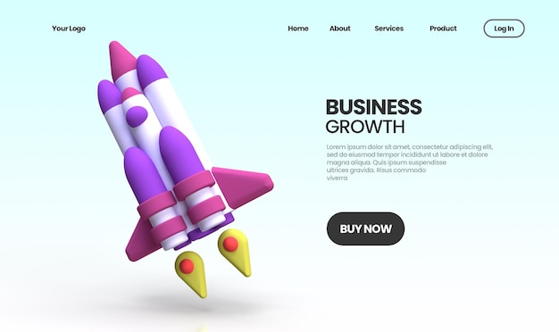 Business growth concept illustration landing page template for business idea concept background