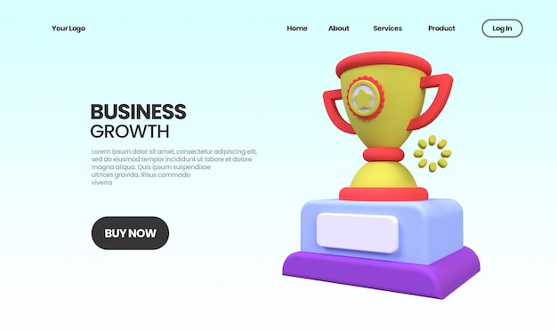 Business growth concept illustration Landing page template for business idea concept background