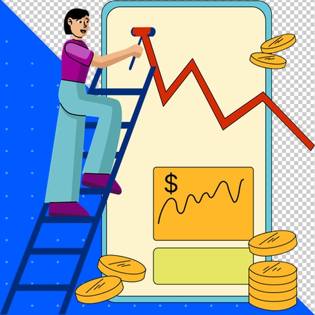 business growth and financial success png transparent background