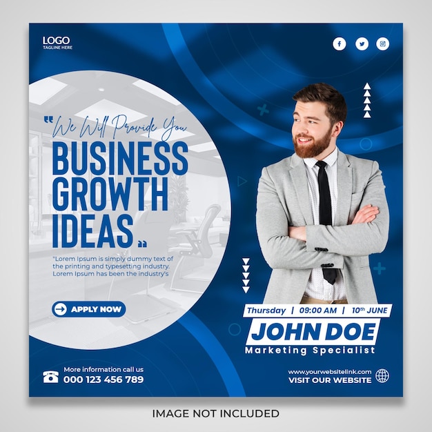 Business growth instagram social media post design