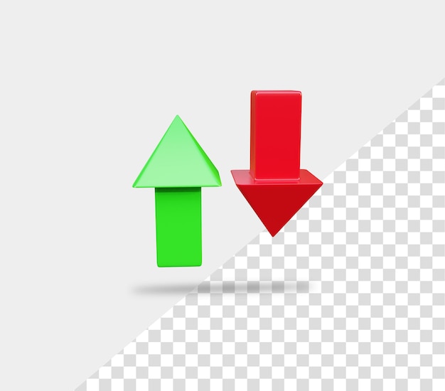 Рост бизнеса вверх вниз рендеринг стрелка