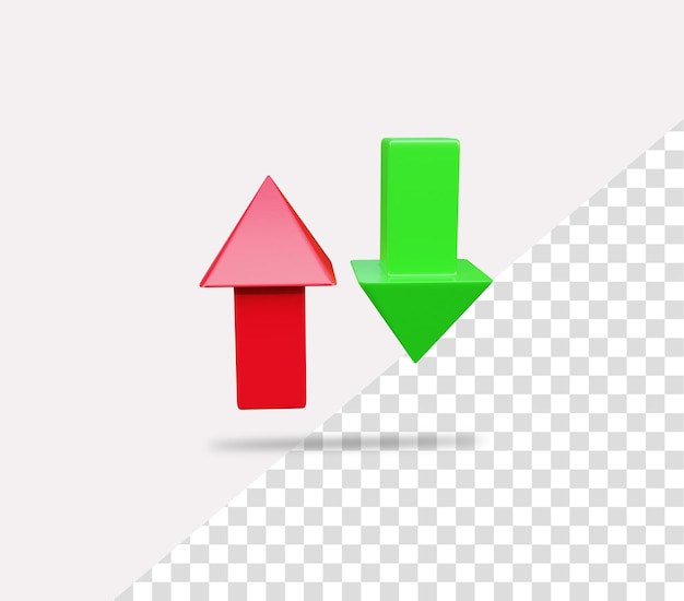 Business growth up down rendering arrow