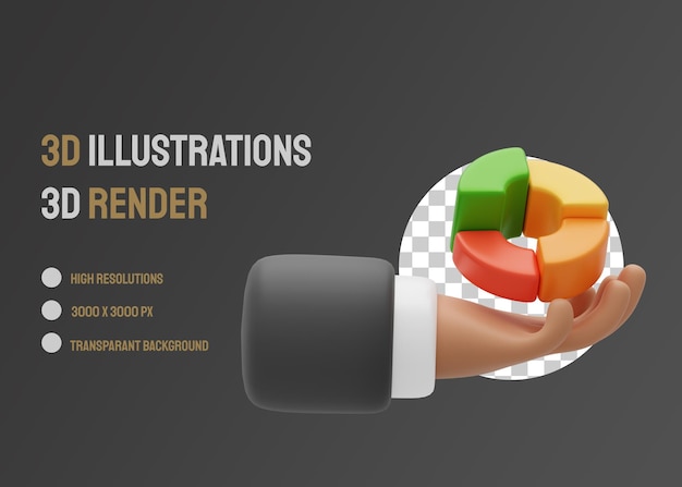 Business hand illustration 3d rendering