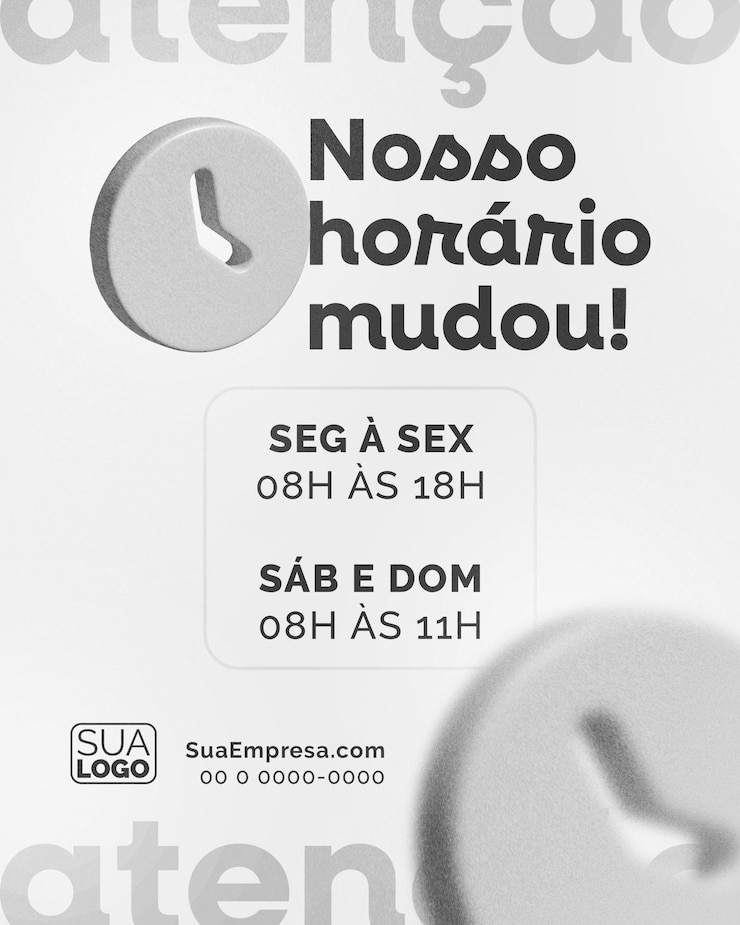 PSD объявление об изменении рабочего времени