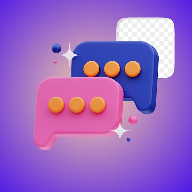 PSD business icon bubble chat 3d illustration