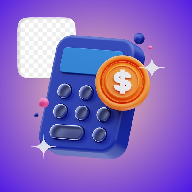 Business icon calculator 3d illustration