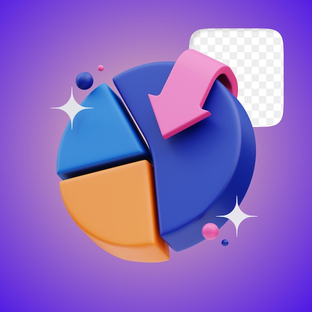 PSD business icon chart pie 3d illustration