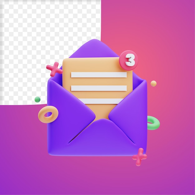 Business Icon New Message 3d Illustration