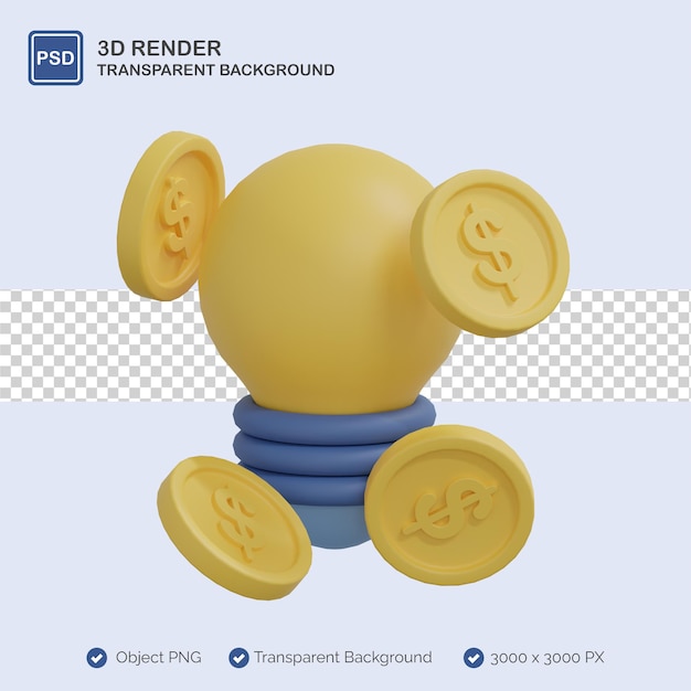 PSD illustrazione 3d di idea di affari